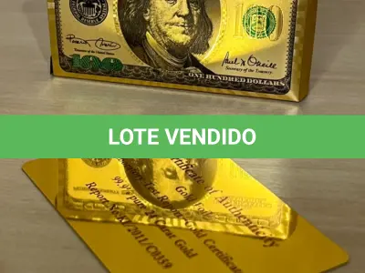 LOTE 010 - 01 BARALHO DOURADO ESPELHADO DOLLAR GOLD(NO ESTADO)