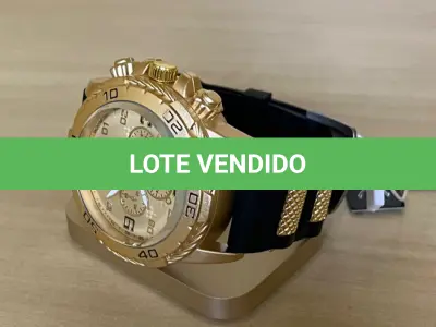 LOTE 037 - 01 RELÓGIO DOURADO COM PRETO(NO ESTADO)