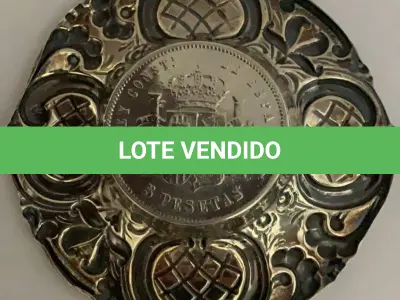 LOTE 304 - CINZEIRO EM PRATA, ESPANHOLA 1880, PESO: 35 GRS.(NO ESTADO)