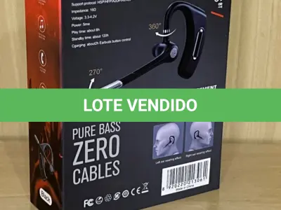 LOTE 050 - 01 FONE DE OUVIDO SEM FIO COM MICROFONE ESTENDIDO (NO ESTADO)