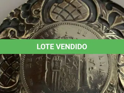LOTE 304 - CINZEIRO EM PRATA, ESPANHOLA 1880, PESO: 35 GRS.(NO ESTADO)