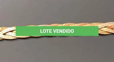 LOTE 305 - PULSEIRA PRATA 925,  COM BANHO DE OURO ROSÉ E AMARELO, MEDINDO 19 CM, (NO ESTADO)