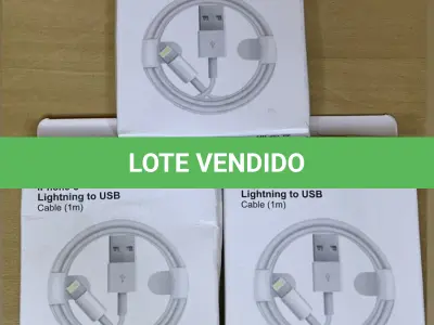 LOTE 049 - 03 CABOS PARA IPHONE 1 METRO(NO ESTADO)