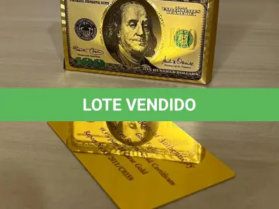 LOTE 070 - 01 BARALHO DOURADO ESPELHADO DOLLAR GOLD (NO ESTADO)