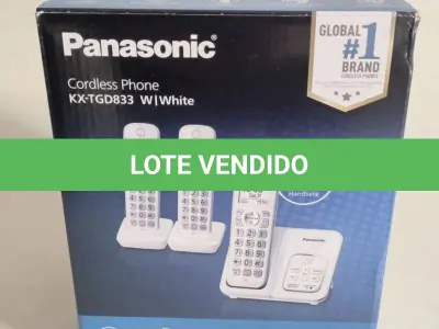 LOTE 532 - TELEFONE SEM FIO PANASONIC COM MAIS DOIS  APARELHOS RAMAL FUNCIONANDO PERFEITAMENTE (NO ESTADO)