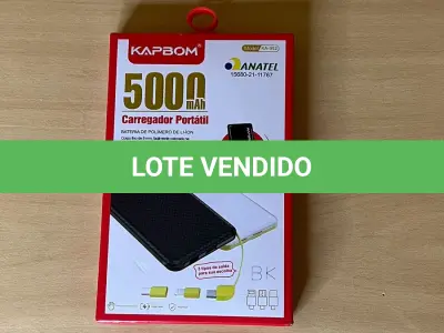 LOTE 076 - 01 CARREGADOR POWERBANK PORTÁTIL (NO ESTADO)