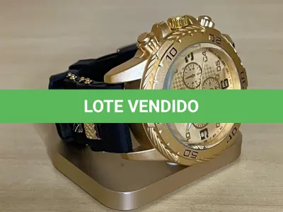 LOTE 092 - 01 RELÓGIO DOURADO COM PRETO (NO ESTADO)