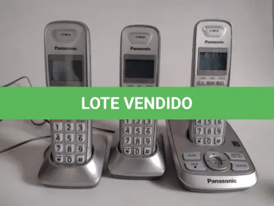 LOTE 532 - TELEFONE SEM FIO PANASONIC COM MAIS DOIS  APARELHOS RAMAL FUNCIONANDO PERFEITAMENTE (NO ESTADO)