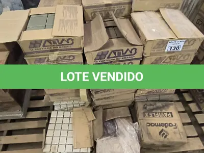 LOTE 130 - 01 LOTE COM APROXIMADAMENTE 40 CAIXAS DE PASTILHA NA COR VERDE (NO ESTADO)