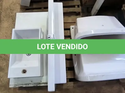 LOTE 185 - 02 TANQUES EM CERÂMICAS E 02 LAVATÓRIOS BRANCOS (NO ESTADO)