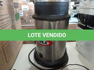 LOTE 119 - 01 LIQUIDIFICADOR INDUSTRIAL MARCA POLI. (NO ESTADO) ATENÇÃO! FAZER A VISITAÇÃO ANTES DE ARREMATAR, NÃO SABEMOS SE FUNCIONA. LEILÃO NÃO TEM GARANTIA E NEM DEVOLUÇÃO, SUJEITO A POSSÍVEIS AVARIAS VISÍVEIS/OCULTAS E/OU AUSÊNCIA DE COMPONENTES.