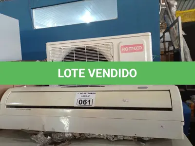 LOTE 061 - 01 AR CONDICIONADO MARCA KOMECO 24000BTU. (NO ESTADO) ATENÇÃO! FAZER A VISITAÇÃO ANTES DE ARREMATAR, NÃO SABEMOS SE FUNCIONA. LEILÃO NÃO TEM GARANTIA E NEM DEVOLUÇÃO, SUJEITO A POSSÍVEIS AVARIAS VISÍVEIS/OCULTAS E/OU AUSÊNCIA DE COMPONENTES.
