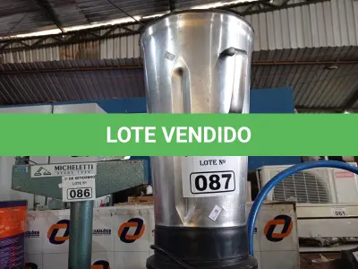 LOTE 087 - 01 LIQUIDIFICADOR INDUSTRIAL MARCA POLI. (NO ESTADO) ATENÇÃO! FAZER A VISITAÇÃO ANTES DE ARREMATAR, NÃO SABEMOS SE FUNCIONA. LEILÃO NÃO TEM GARANTIA E NEM DEVOLUÇÃO, SUJEITO A POSSÍVEIS AVARIAS VISÍVEIS/OCULTAS E/OU AUSÊNCIA DE COMPONENTES.