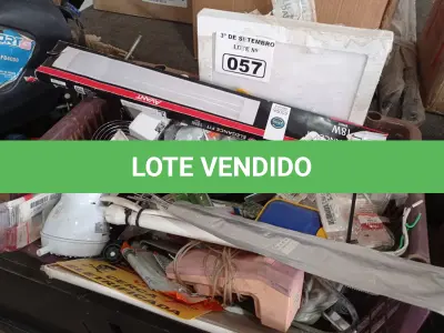 LOTE 057 - 01 LOTE COM MATERIAIS DIVERSOS. (NO ESTADO) ATENÇÃO! FAZER A VISITAÇÃO ANTES DE ARREMATAR, NÃO SABEMOS SE FUNCIONA. LEILÃO NÃO TEM GARANTIA E NEM DEVOLUÇÃO, SUJEITO A POSSÍVEIS AVARIAS VISÍVEIS/OCULTAS E/OU AUSÊNCIA DE COMPONENTES.