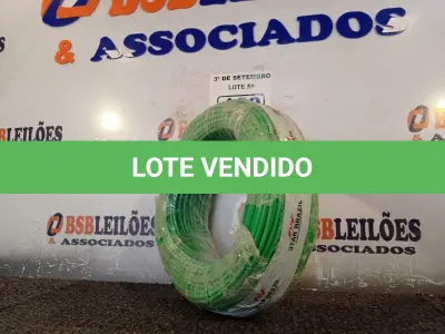 LOTE 160 - 01 ROLO DE CABO FLEXÍVEL 100M, 4MM NA COR AZUL. (NO ESTADO) ATENÇÃO! FAZER A VISITAÇÃO ANTES DE ARREMATAR, NÃO SABEMOS SE FUNCIONA. LEILÃO NÃO TEM GARANTIA E NEM DEVOLUÇÃO, SUJEITO A POSSÍVEIS AVARIAS VISÍVEIS/OCULTAS E/OU AUSÊNCIA DE COMPONENTES.