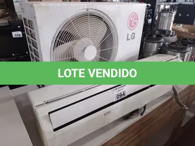LOTE 094 - 01 AR-CONDICIONADO MARCA LG 24000BTU. (NO ESTADO) ATENÇÃO! FAZER A VISITAÇÃO ANTES DE ARREMATAR, NÃO SABEMOS SE FUNCIONA. LEILÃO NÃO TEM GARANTIA E NEM DEVOLUÇÃO, SUJEITO A POSSÍVEIS AVARIAS VISÍVEIS/OCULTAS E/OU AUSÊNCIA DE COMPONENTES.