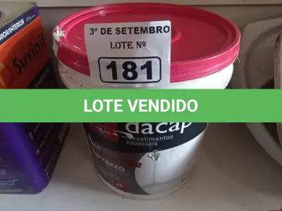 LOTE 181 - 01 BALDE DE CIMENTO QUEIMADO DACAPÓ 25KG. (NO ESTADO) ATENÇÃO! FAZER A VISITAÇÃO ANTES DE ARREMATAR, NÃO SABEMOS SE FUNCIONA. LEILÃO NÃO TEM GARANTIA E NEM DEVOLUÇÃO, SUJEITO A POSSÍVEIS AVARIAS VISÍVEIS/OCULTAS E/OU AUSÊNCIA DE COMPONENTES.