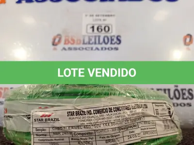LOTE 160 - 01 ROLO DE CABO FLEXÍVEL 100M, 4MM NA COR AZUL. (NO ESTADO) ATENÇÃO! FAZER A VISITAÇÃO ANTES DE ARREMATAR, NÃO SABEMOS SE FUNCIONA. LEILÃO NÃO TEM GARANTIA E NEM DEVOLUÇÃO, SUJEITO A POSSÍVEIS AVARIAS VISÍVEIS/OCULTAS E/OU AUSÊNCIA DE COMPONENTES.