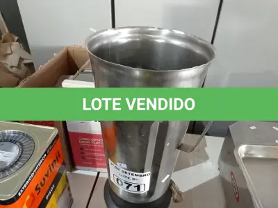 LOTE 071 - 01 LIQUIDIFICADOR INDUSTRIAL MARCA POLI. (NO ESTADO) ATENÇÃO! FAZER A VISITAÇÃO ANTES DE ARREMATAR, NÃO SABEMOS SE FUNCIONA. LEILÃO NÃO TEM GARANTIA E NEM DEVOLUÇÃO, SUJEITO A POSSÍVEIS AVARIAS VISÍVEIS/OCULTAS E/OU AUSÊNCIA DE COMPONENTES.