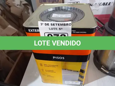 LOTE 072 - 01 LATA DE TINTA PARA PISO SUVINIL 18L NA COR CINZA ESCURO. (NO ESTADO) ATENÇÃO! FAZER A VISITAÇÃO ANTES DE ARREMATAR, NÃO SABEMOS SE FUNCIONA. LEILÃO NÃO TEM GARANTIA E NEM DEVOLUÇÃO, SUJEITO A POSSÍVEIS AVARIAS VISÍVEIS/OCULTAS E/OU AUSÊNCIA DE COMPONENTES.