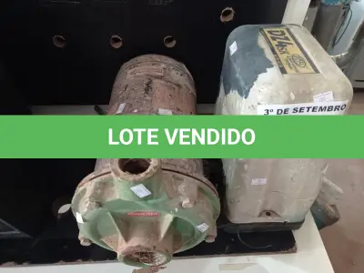 LOTE 159 - 01 BOMBA D’AGUA E MOTOR PARA PORTÃO. (NO ESTADO) ATENÇÃO! FAZER A VISITAÇÃO ANTES DE ARREMATAR, NÃO SABEMOS SE FUNCIONA. LEILÃO NÃO TEM GARANTIA E NEM DEVOLUÇÃO, SUJEITO A POSSÍVEIS AVARIAS VISÍVEIS/OCULTAS E/OU AUSÊNCIA DE COMPONENTES.
