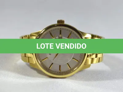 LOTE 683 - RELÓGIO DE PULSO CITIZEN ORIGINAL DOURADO, SEM USO. (NO ESTADO)