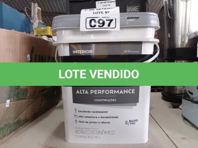 LOTE 097 - 01 BALDE DE TINTA SUVINIL INTERIORES ACRÍLICO FOSCO 18L NA COR FOSCO BRANCO. (NO ESTADO) ATENÇÃO! FAZER A VISITAÇÃO ANTES DE ARREMATAR, NÃO SABEMOS SE FUNCIONA. LEILÃO NÃO TEM GARANTIA E NEM DEVOLUÇÃO, SUJEITO A POSSÍVEIS AVARIAS VISÍVEIS/OCULTAS E/OU AUSÊNCIA DE COMPONENTES.