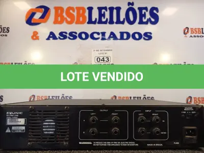 LOTE 043 - 01 POTÊNCIA MARCA UNIC MODELO ZX-200. (NO ESTADO) ATENÇÃO! FAZER A VISITAÇÃO ANTES DE ARREMATAR, NÃO SABEMOS SE FUNCIONA. LEILÃO NÃO TEM GARANTIA E NEM DEVOLUÇÃO, SUJEITO A POSSÍVEIS AVARIAS VISÍVEIS/OCULTAS E/OU AUSÊNCIA DE COMPONENTES.