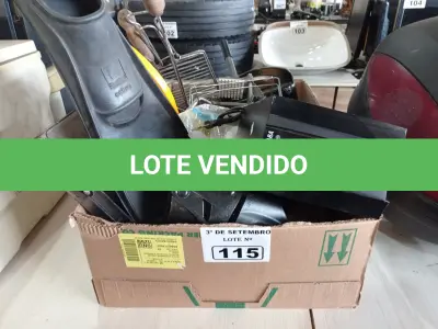LOTE 115 - 01 NADADEIRA, 01 PAR DE JOELHEIRA, 01 SNORKEL, 01 NOBREAK E UTENSÍLIOS DIVERSOS.  (NO ESTADO) ATENÇÃO! FAZER A VISITAÇÃO ANTES DE ARREMATAR, NÃO SABEMOS SE FUNCIONA. LEILÃO NÃO TEM GARANTIA E NEM DEVOLUÇÃO, SUJEITO A POSSÍVEIS AVARIAS VISÍVEIS/OCULTAS E/OU AUSÊNCIA DE COMPONENTES.