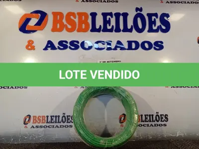 LOTE 080 - 01 ROLO DE CABO FLEXÍVEL 100M, 2,5MM NA COR VERDE. (NO ESTADO) ATENÇÃO! FAZER A VISITAÇÃO ANTES DE ARREMATAR, NÃO SABEMOS SE FUNCIONA. LEILÃO NÃO TEM GARANTIA E NEM DEVOLUÇÃO, SUJEITO A POSSÍVEIS AVARIAS VISÍVEIS/OCULTAS E/OU AUSÊNCIA DE COMPONENTES.