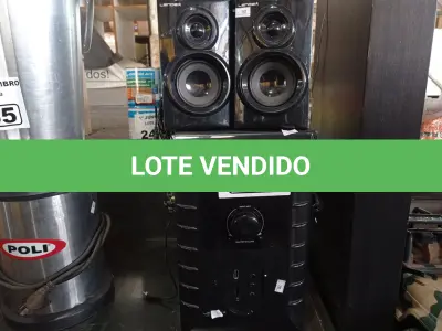 LOTE 054 - 01 SUBWOOFER E 05 CAIXINHAS DE SOM PARA HOME THEATER. (NO ESTADO) ATENÇÃO! FAZER A VISITAÇÃO ANTES DE ARREMATAR, NÃO SABEMOS SE FUNCIONA. LEILÃO NÃO TEM GARANTIA E NEM DEVOLUÇÃO, SUJEITO A POSSÍVEIS AVARIAS VISÍVEIS/OCULTAS E/OU AUSÊNCIA DE COMPONENTES.