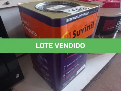 LOTE 182 - 01 LATA DE TINTA SUVINIL INTERIORES /EXTERIORES SEM CHEIRO 18L NA COR FOSCO BRANCO NEVE. (NO ESTADO) ATENÇÃO! FAZER A VISITAÇÃO ANTES DE ARREMATAR, NÃO SABEMOS SE FUNCIONA. LEILÃO NÃO TEM GARANTIA E NEM DEVOLUÇÃO, SUJEITO A POSSÍVEIS AVARIAS VISÍVEIS/OCULTAS E/OU AUSÊNCIA DE COMPONENTES.