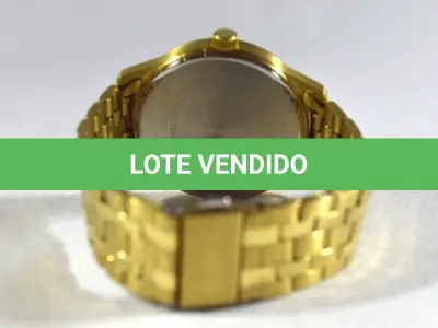 LOTE 683 - RELÓGIO DE PULSO CITIZEN ORIGINAL DOURADO, SEM USO. (NO ESTADO)