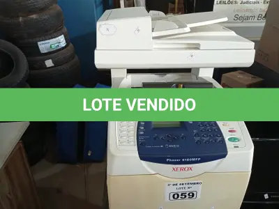 LOTE 059 - 01 IMPRESSORA MULTIFUNCIONAL MARCA XEROX MODELO PHASER 6180 MFP. (NO ESTADO) ATENÇÃO! FAZER A VISITAÇÃO ANTES DE ARREMATAR, NÃO SABEMOS SE FUNCIONA. LEILÃO NÃO TEM GARANTIA E NEM DEVOLUÇÃO, SUJEITO A POSSÍVEIS AVARIAS VISÍVEIS/OCULTAS E/OU AUSÊNCIA DE COMPONENTES.