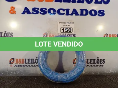 LOTE 150 - 01 ROLO DE CABO FLEXÍVEL 100M, 4MM NA COR AZUL. (NO ESTADO) ATENÇÃO! FAZER A VISITAÇÃO ANTES DE ARREMATAR, NÃO SABEMOS SE FUNCIONA. LEILÃO NÃO TEM GARANTIA E NEM DEVOLUÇÃO, SUJEITO A POSSÍVEIS AVARIAS VISÍVEIS/OCULTAS E/OU AUSÊNCIA DE COMPONENTES.