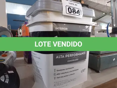 LOTE 084 - 01 BALDE DE TINTA SUVINIL INTERIORES ACRÍLICO FOSCO 18L NA COR FOSCO BRANCO. (NO ESTADO) ATENÇÃO! FAZER A VISITAÇÃO ANTES DE ARREMATAR, NÃO SABEMOS SE FUNCIONA. LEILÃO NÃO TEM GARANTIA E NEM DEVOLUÇÃO, SUJEITO A POSSÍVEIS AVARIAS VISÍVEIS/OCULTAS E/OU AUSÊNCIA DE COMPONENTES.