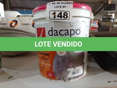 LOTE 148 - 01 BALDE DE CIMENTO QUEIMADO DACAPÓ 25KG. (NO ESTADO) ATENÇÃO! FAZER A VISITAÇÃO ANTES DE ARREMATAR, NÃO SABEMOS SE FUNCIONA. LEILÃO NÃO TEM GARANTIA E NEM DEVOLUÇÃO, SUJEITO A POSSÍVEIS AVARIAS VISÍVEIS/OCULTAS E/OU AUSÊNCIA DE COMPONENTES.