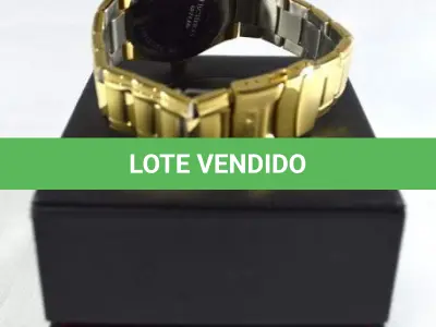 LOTE 682 - TECHNOS ORIGINAL  CRONÓGRAFO COM CALENDÁRIO EMBALAGEM ORIGINAL SEM USO, COM MAIS  2 PARCELAS PARA REGULAGEM. (NO ESTADO) 