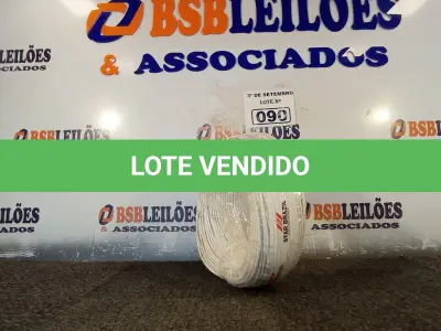 LOTE 090 - 01 ROLO DE CABO FLEXÍVEL 100M, 2,5MM NA COR BRANCA. (NO ESTADO) ATENÇÃO! FAZER A VISITAÇÃO ANTES DE ARREMATAR, NÃO SABEMOS SE FUNCIONA. LEILÃO NÃO TEM GARANTIA E NEM DEVOLUÇÃO, SUJEITO A POSSÍVEIS AVARIAS VISÍVEIS/OCULTAS E/OU AUSÊNCIA DE COMPONENTES.