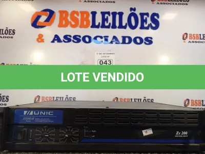 LOTE 043 - 01 POTÊNCIA MARCA UNIC MODELO ZX-200. (NO ESTADO) ATENÇÃO! FAZER A VISITAÇÃO ANTES DE ARREMATAR, NÃO SABEMOS SE FUNCIONA. LEILÃO NÃO TEM GARANTIA E NEM DEVOLUÇÃO, SUJEITO A POSSÍVEIS AVARIAS VISÍVEIS/OCULTAS E/OU AUSÊNCIA DE COMPONENTES.
