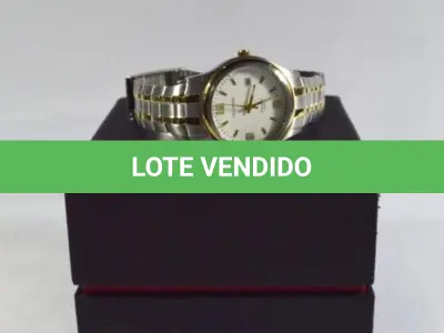 LOTE 681 - RELÓGIO TECHNOS EXECUTIVE ORIGINAL , ALONGADOR DE AÇO COM MANUAL E CAIXA. (NO ESTADO) 