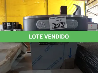 LOTE 223 - 01 PURIFICADO DE ÁGUA REFRIGERADO EM AÇO INOX 127V. (NO ESTADO) ATENÇÃO! FAZER A VISITAÇÃO ANTES DE ARREMATAR, NÃO SABEMOS SE FUNCIONA. LEILÃO NÃO TEM GARANTIA E NEM DEVOLUÇÃO, SUJEITO A POSSÍVEIS AVARIAS VISÍVEIS/OCULTAS E/OU AUSÊNCIA DE COMPONENTES.
