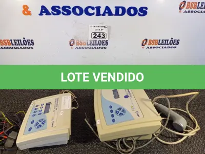 LOTE 243 - 01 ULTRASSOM E 01 ELETROESTIMULADOR PARA FISIOTERAPIA. (NO ESTADO) ATENÇÃO! FAZER A VISITAÇÃO ANTES DE ARREMATAR, NÃO SABEMOS SE FUNCIONA. LEILÃO NÃO TEM GARANTIA E NEM DEVOLUÇÃO, SUJEITO A POSSÍVEIS AVARIAS VISÍVEIS/OCULTAS E/OU AUSÊNCIA DE COMPONENTES.