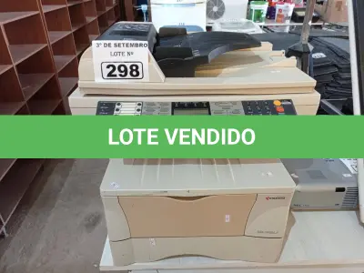 LOTE 298 - 02 IMPRESSORAS MULTIFUNCIONAL MARCAS KYOCERA MODELOS KM-1820LA. (NO ESTADO) ATENÇÃO! FAZER A VISITAÇÃO ANTES DE ARREMATAR, NÃO SABEMOS SE FUNCIONA. LEILÃO NÃO TEM GARANTIA E NEM DEVOLUÇÃO, SUJEITO A POSSÍVEIS AVARIAS VISÍVEIS/OCULTAS E/OU AUSÊNCIA DE COMPONENTES.