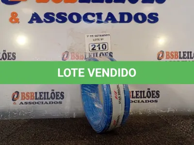 LOTE 210 - 01 ROLO DE CABO FLEXÍVEL 100M, 2,5MM NA COR AZUL. (NO ESTADO) ATENÇÃO! FAZER A VISITAÇÃO ANTES DE ARREMATAR, NÃO SABEMOS SE FUNCIONA. LEILÃO NÃO TEM GARANTIA E NEM DEVOLUÇÃO, SUJEITO A POSSÍVEIS AVARIAS VISÍVEIS/OCULTAS E/OU AUSÊNCIA DE COMPONENTES.
