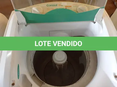 LOTE 309 - 01 MÁQUINA DE LAVAR ROUPAS MARCA CÔNSUL CAPACIDADE 10KG 220V. (NO ESTADO) ATENÇÃO! FAZER A VISITAÇÃO ANTES DE ARREMATAR, NÃO SABEMOS SE FUNCIONA. LEILÃO NÃO TEM GARANTIA E NEM DEVOLUÇÃO, SUJEITO A POSSÍVEIS AVARIAS VISÍVEIS/OCULTAS E/OU AUSÊNCIA DE COMPONENTES.