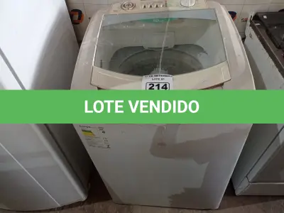 LOTE 214 - 01 MÁQUINA DE LAVAR ROUPAS MARCA CÔNSUL CAPACIDADE 10KG. (NO ESTADO) ATENÇÃO! FAZER A VISITAÇÃO ANTES DE ARREMATAR, NÃO SABEMOS SE FUNCIONA. LEILÃO NÃO TEM GARANTIA E NEM DEVOLUÇÃO, SUJEITO A POSSÍVEIS AVARIAS VISÍVEIS/OCULTAS E/OU AUSÊNCIA DE COMPONENTES.