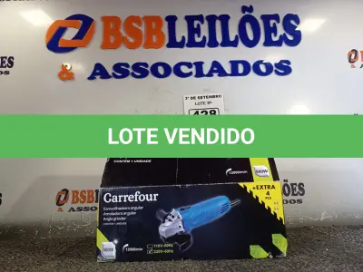 LOTE 428 - 01 ESMERILHADEIRA ANGULAR 500W 220V. (NO ESTADO) ATENÇÃO! FAZER A VISITAÇÃO ANTES DE ARREMATAR, NÃO SABEMOS SE FUNCIONA. LEILÃO NÃO TEM GARANTIA E NEM DEVOLUÇÃO, SUJEITO A POSSÍVEIS AVARIAS VISÍVEIS/OCULTAS E/OU AUSÊNCIA DE COMPONENTES.