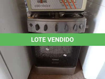 LOTE 333 - 01 FOGÃO A GÁS 04 BOCAS MARCA CÔNSUL E 01 LAVA LOUÇAS MARCA ENXUTA. (NO ESTADO) ATENÇÃO! FAZER A VISITAÇÃO ANTES DE ARREMATAR, NÃO SABEMOS SE FUNCIONA. LEILÃO NÃO TEM GARANTIA E NEM DEVOLUÇÃO, SUJEITO A POSSÍVEIS AVARIAS VISÍVEIS/OCULTAS E/OU AUSÊNCIA DE COMPONENTES.
