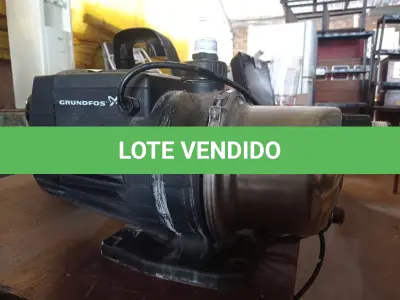 LOTE 482 - 01 BOMBA DE PRESSURIZAÇÃO DE ÁGUA GRUNDFOS. (NO ESTADO) ATENÇÃO! FAZER A VISITAÇÃO ANTES DE ARREMATAR, NÃO SABEMOS SE FUNCIONA. LEILÃO NÃO TEM GARANTIA E NEM DEVOLUÇÃO, SUJEITO A POSSÍVEIS AVARIAS VISÍVEIS/OCULTAS E/OU AUSÊNCIA DE COMPONENTES.